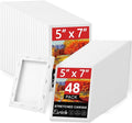 ESRICH Stretched Canvas for Painting 5x7, 48 Pack Small Canvases for Painting by ESRICH