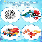 Liliful 24 Pcs Ocean Animals Hand Puppet Making Kit Felt Arts and Crafts Puppet - Image 2