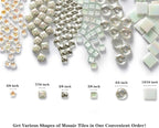 Lanyani 430Pcs Iridescent White Glass Mosaic Tiles Variety Styles Mosaic Tiles - Image 3