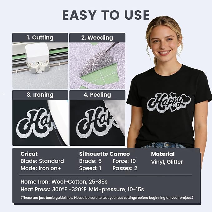 Silver Glitter HTV Heat Transfer Vinyl - Image 2