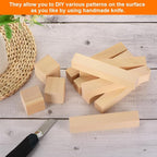 MECCANIXITY 4Pcs Basswood Carving Block, 0.8"x2"x2" Square Wooden Dowels Blocks - Image 5