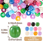 Pndeyo 55pcs Round Resin Beads for Crafts, Large Hole Hair Beads for Jewelry - Image 2