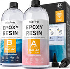 Nicpro 64 Ounce Crystal Clear Epoxy Resin Kit, Food Safe DIY Starter Epoxy Resin by Nicpro