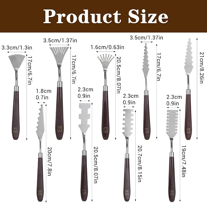 27 Pcs Palette Knife Set Stainless Steel Painting Knife Set Wood Handle Palette - Image 2