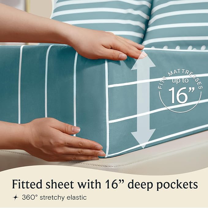LuxClub 4 PC Full Size Sheet Set, Breathable Luxury Bed Sheets, Deep Pockets - Image 5