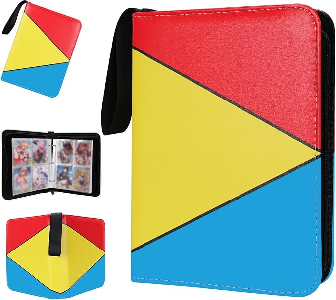 Collectible Trading Card Albums, 4 Pocket Card Binder, 400 Double Sided Pocket by FootJKYX