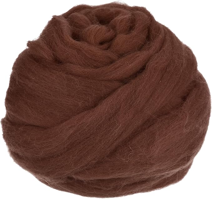 uxcell Needle Felting Wool, 8.5 Oz Nature Fibre Wool Yarn Roving by uxcell