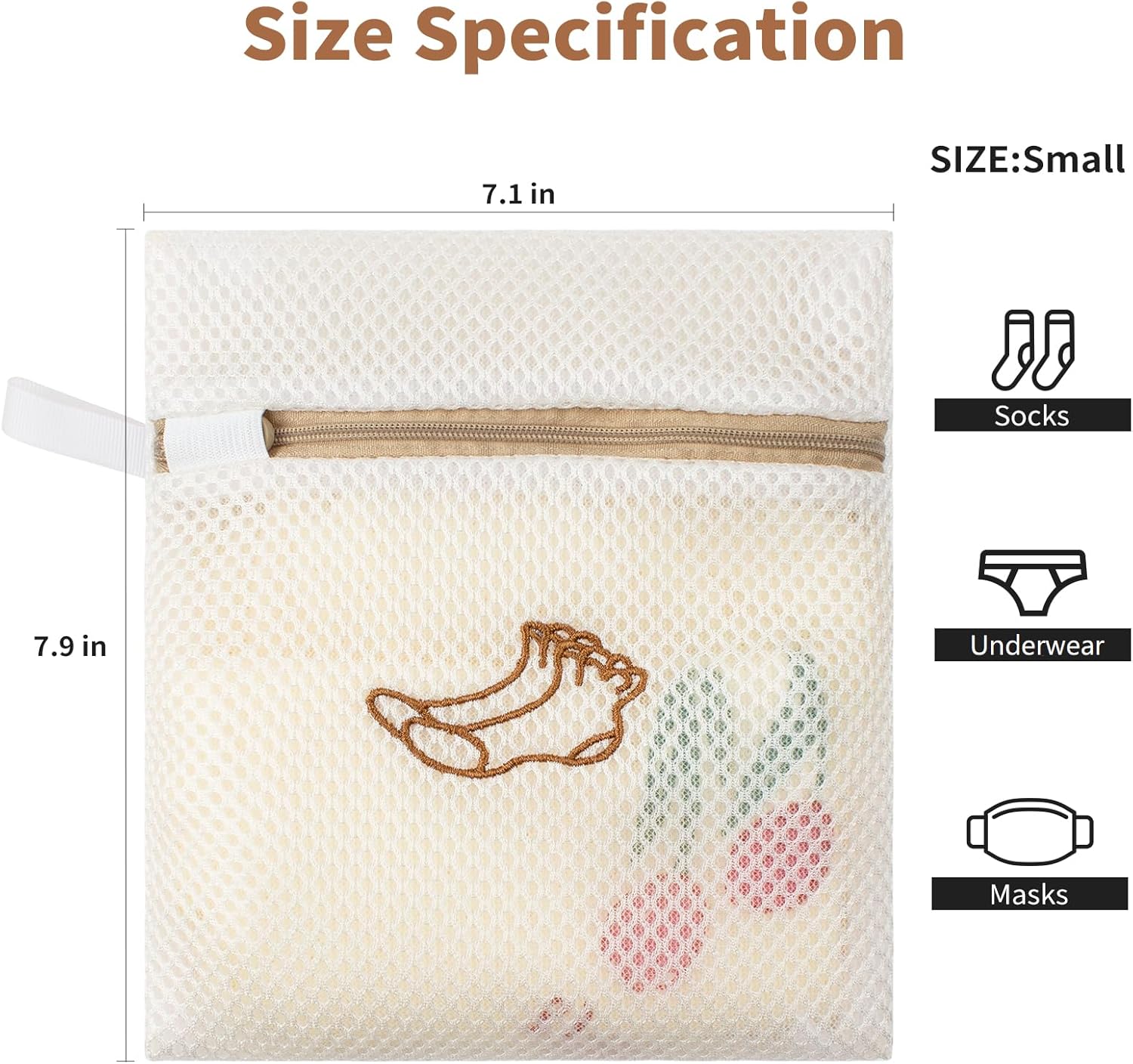 3 Pack Sock Laundry Bags by MDSXO- Small Durable Lingerie Delicates Bag for Washing Machine for Socks, Masks, Underwear [3 Pack]