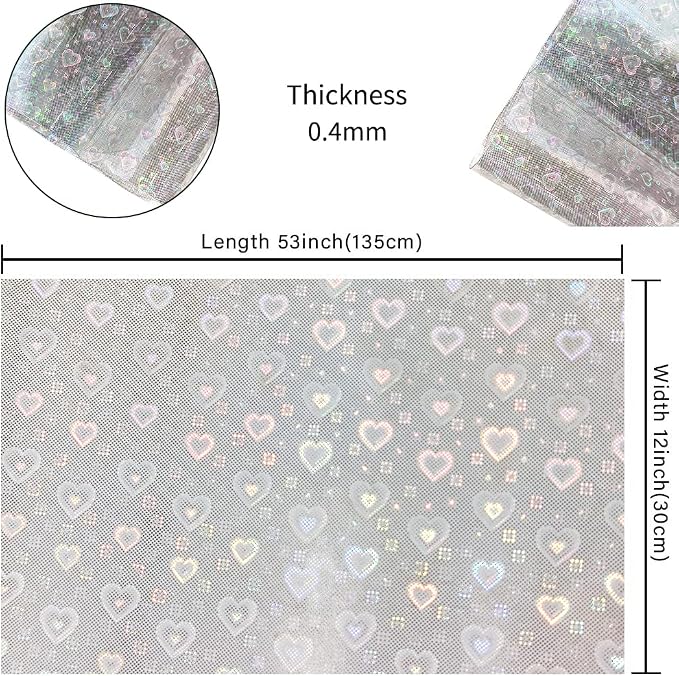 HYANG Transparent Love Rain PVC Super Clear Holographic Vinyl Faux Leather - Image 4