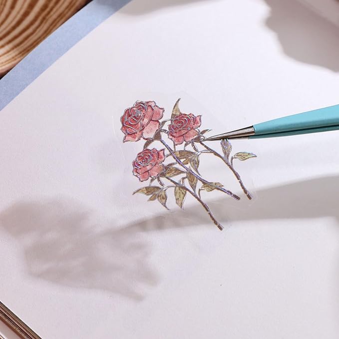 12 PCS Flowers Rose Themed Sticker, Decals - Image 6