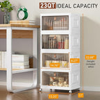 4 Tier Storage Bins with Lids, 23QT Stackable Closet Organizers and Storage - Image 2
