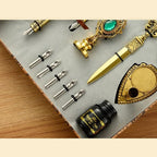 Joyeee Glittering Quill Pen Ink Set, 16 Piece Antique Dip Feather Pen Set - Image 5