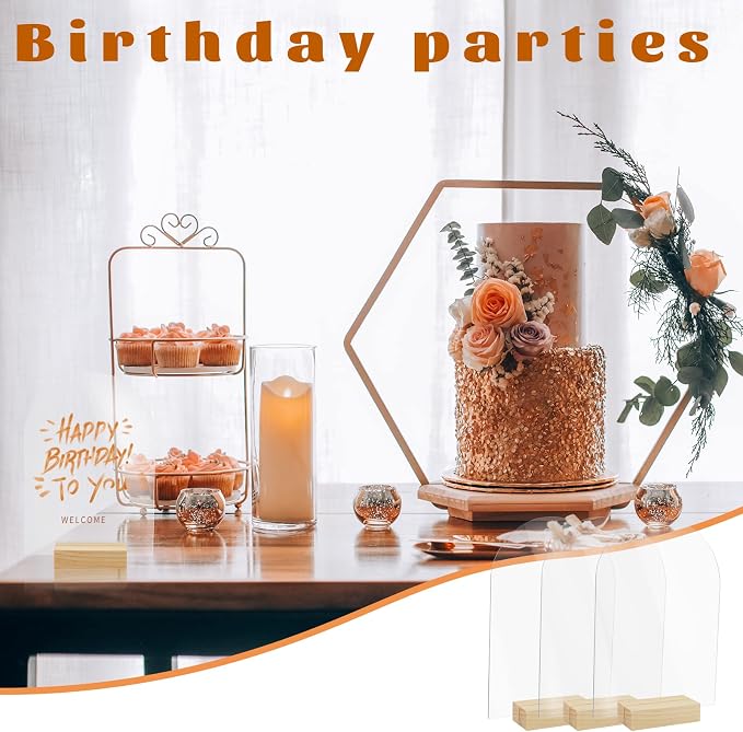 Bercoor 10 Pack 5x7 Inch Blank Clear Arch Acrylic Sign - Image 5