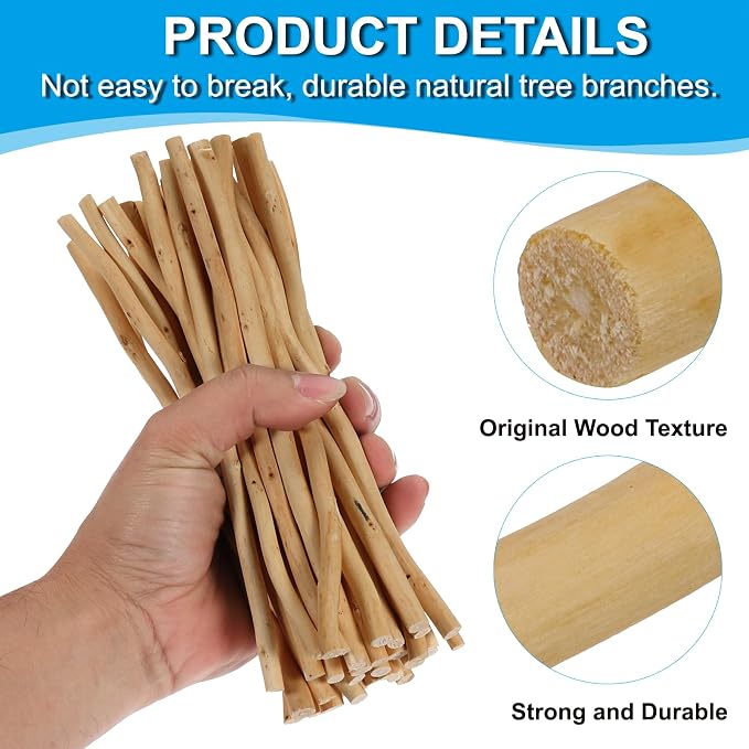 PATIKIL 60 Pcs / 40cm Wood Log Sticks, 0.2-0.5inch in Diameter Natural Driftwood - Image 3