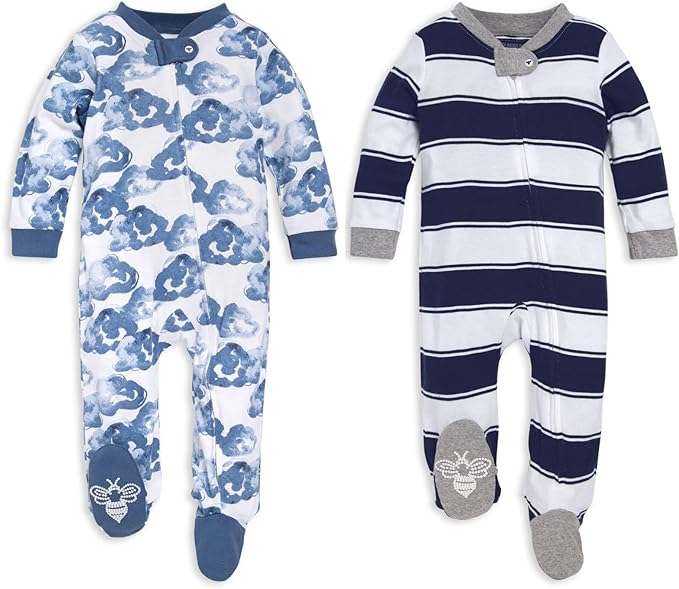 Burt’s Bees Baby Boys' One-Piece Sleep and Play 100% Organic Cotton PJs