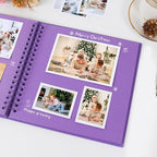 RECUTMS 10x10 Scrapbook 60 Pages Kraft Paper DIY Travel Album Dark Purple | - Image 3