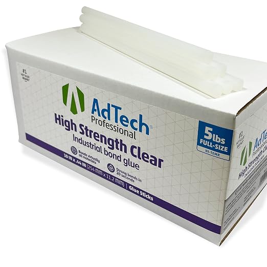 AdTech Professional High-Strength Industrial Bond Hot Glue Sticks – 10" Full by AdhesiveTechnologies