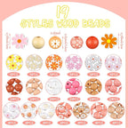 Tradder 200 Pcs Daisy Wooden Beads - Image 2
