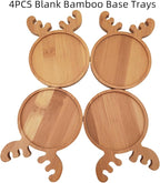 4PCS Mosaic Bamboo Coasters for Crafts, Blank Base Trays, Drinking Cup Coaster - Image 3