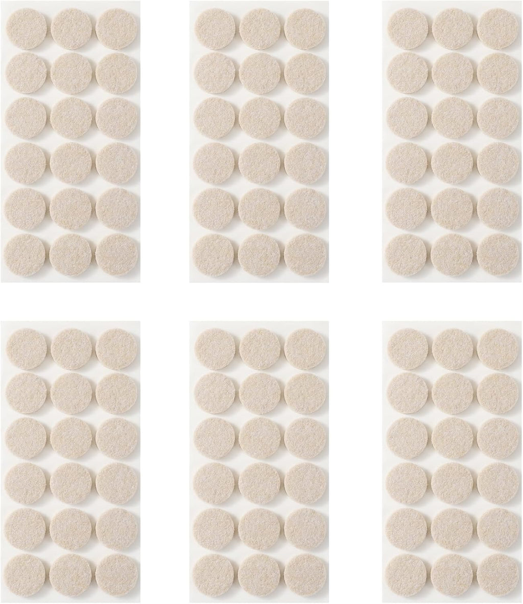 Furnigear Felt Furniture Pads for Hardwood Floors - Self Adhesive Chair Felt Pads, Floor Protector for Furniture Feet, Furniture Sliders Moving Your Furniture Smoothly - Anti Scratch 108 Pcs 1" Round