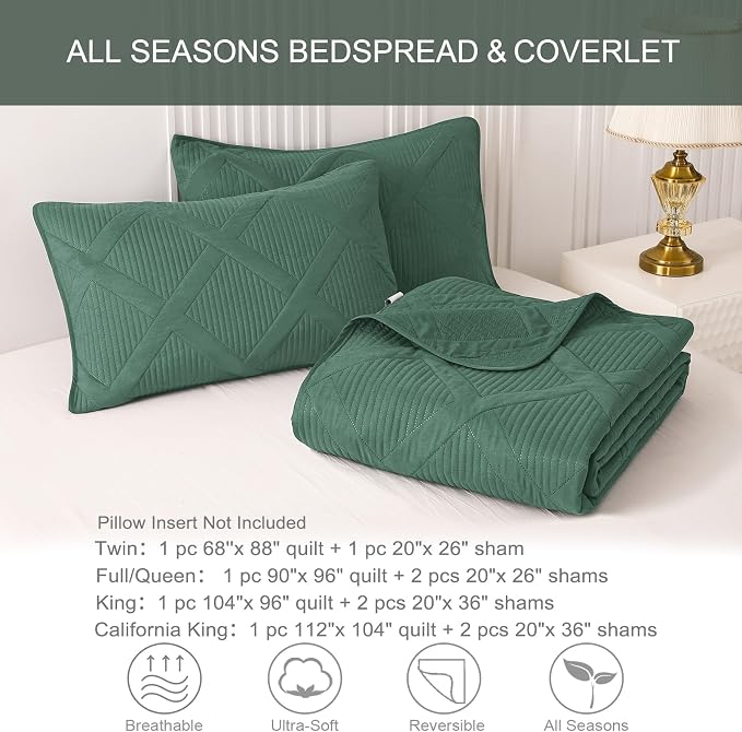 Exclusivo Mezcla Oversized King Quilt Set- Green Cal King Quilts Bedding Set - Image 6