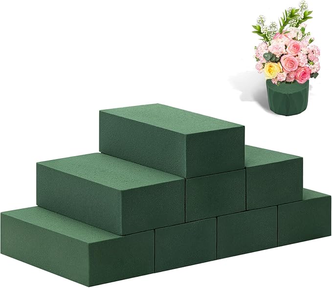 Tunnkit 8 Pcs Floral Foam Blocks, 5.5" L x 3.1" W x 1.7" H Green Wet Dry Flower by Tunnkit