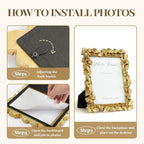 Cuspin 6x8 Picture Frame, Vintage Ornate Gold Resin Frame - Image 6
