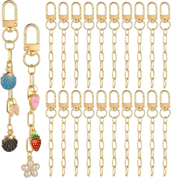 LXUEJIE 20 Pcs Gold Keychain Making Kit, Metal Bag Charms by Unknown