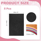 MECCANIXITY 5 Sheets Black Shiny Foam Sheets, 8 Inch x 12 Inch Sparkle EVA Foam - Image 2