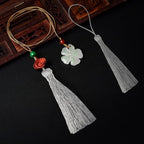 VAPKER 100Pcs Metallic Silver Thread Tassels 13cm/5 Inch Bookmark Tassels Mini - Image 6