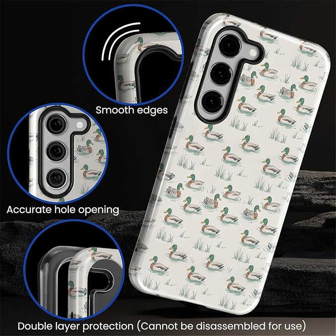 for Samsung Galaxy S23 Case, Cute Duck Pattern Glossy 2 in 1 Shockproof Bumper - Image 5