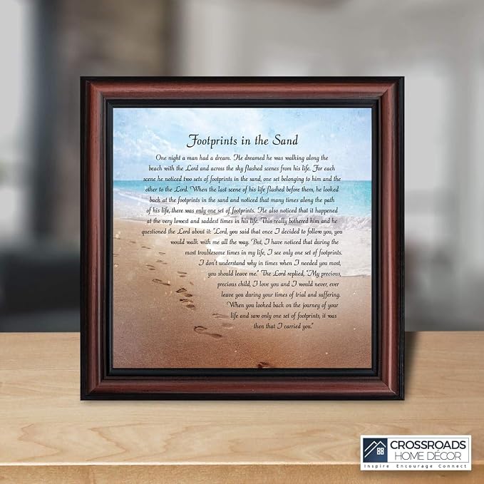 Footprints in the Sand Inspirational Wall Art, Beach Decor, Christian Gifts - Image 4