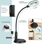 10X Magnifying Glass with Light and Clamp, 5 Color Modes Stepless Dimmable - Image 2