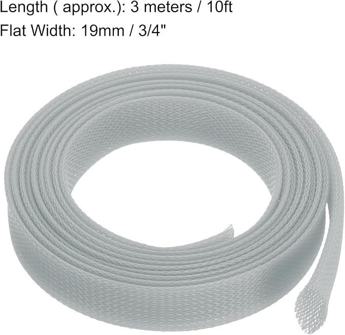uxcell Expandable Sleeving, 1 3/16-inch 10ft Cable Sleeve - Image 3