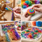 Knitsilk Mulberry Silk Fibers – Hand-Dyed Multicolor Silk Roving - Image 3