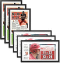 JupDec 11 × 22 Up to 13 × 24 Newspaper Frame, Premium Wood Display Case by JupDec