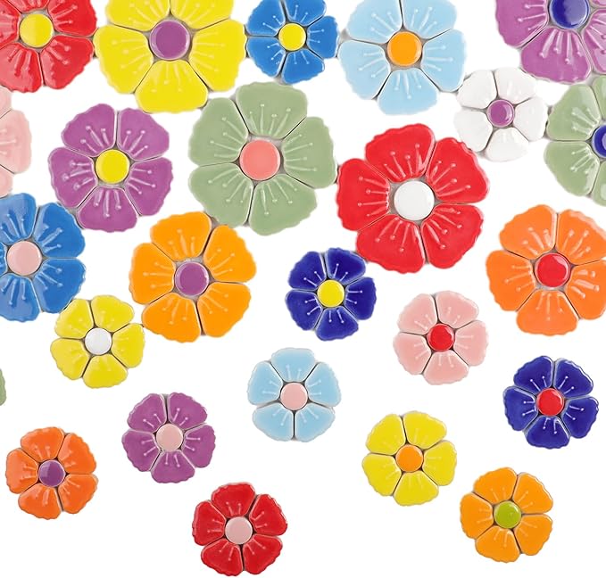 454g DIY Craft Ceramic Mosaic Tiles Flower Animal Mosaic Insect - Image 4