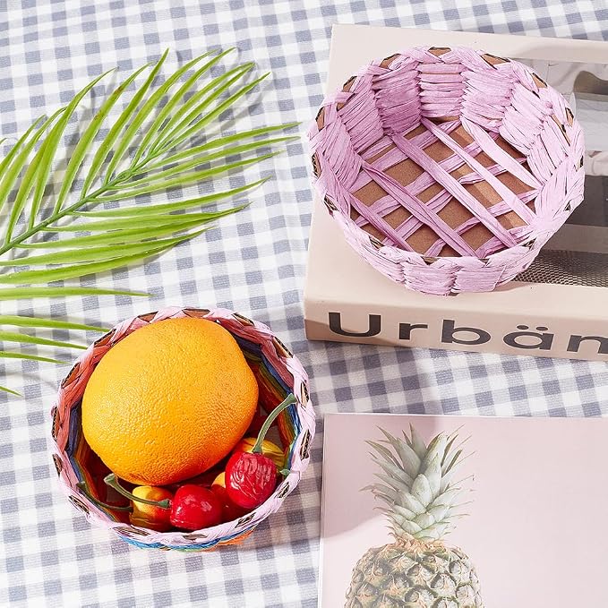 FREEBLOSS 24 Set Basket Weaving Kit Creative Woven Bowl Raffia Basket Arts and - Image 7