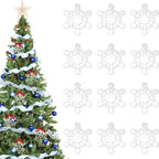 12 Pack Blank Snowflake Ornaments Christmas Hanging Ornaments Clear Acrylic by werdecade