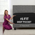 Deep Fitted Sheets King – King Size Fitted Sheet Only Deep Pocket – 21” King by DeaLuxeBedding