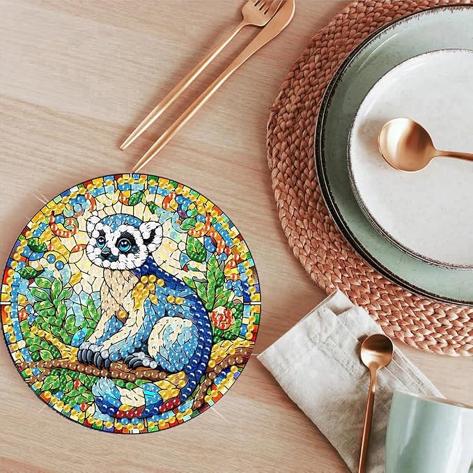 ijbnhd 8 PCS Animals Diamond Art Coasters Kit | Animals Diamond Painting - Image 7
