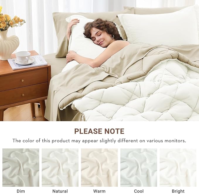 MUXHOMO 7 Pieces Queen Comforter Set, Reversible Bed in a Bag Queen Size - Image 4