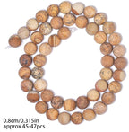 8mm Matte Picture Jasper Bead, 15-Inch Matte Round Loose Stone Beads - Image 9