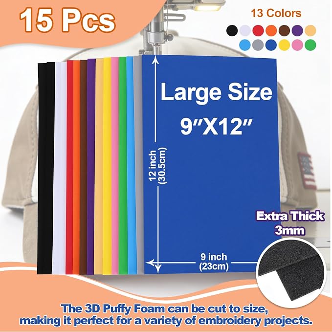 JIYUANCH 15pcs 3mm Embroidery Foam - Image 2