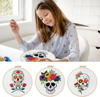 Nuberlic 3 Pack Halloween Skull Embroidery Kit - Image 6
