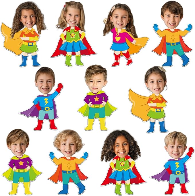 48Pcs Super Themed Cutouts Bulletin Board Decorations Hero Theme Paper Cut Outs by Qyeahkj