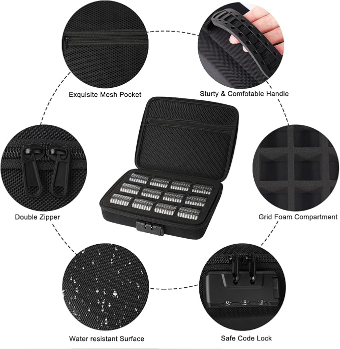 46mm Coin Capsules with Foam Gasket and Storage Organizer Box, Coin Storage - Image 2