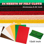 24 Pcs Felt Sheets for Crafts, 8 X 12 Inch Christmas Red Yellow White Fabric - Image 2