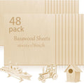 48 Pcs Basswood Sheets Plywood, School DIY Projects, CNC Cutting, Wood Burning by Vemkyrio