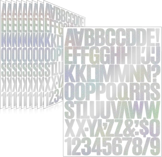 Letter Stickers, Mailbox Numbers, 1.5 Inch Waterproof Vinyl Alphabet | 1 1/2 by Llewyn